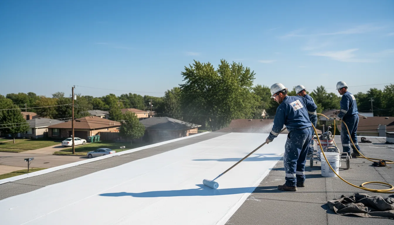 Commercial roof coating in Hawkins, WI near me